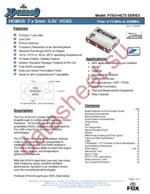 FVXO-HC73B-100 datasheet  